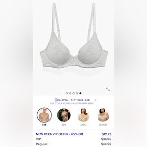 Savage X Fenty Cotton Unlined Bra w/ Cotton High-Leg Bikini Panty Grey Set *NWT*